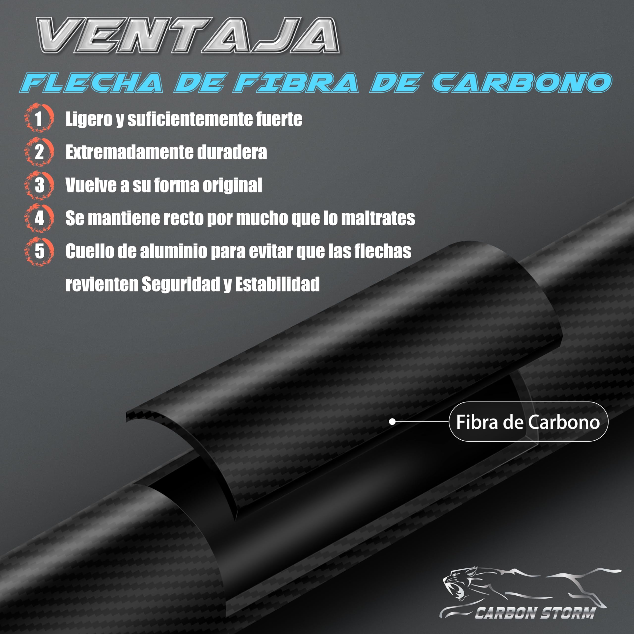 Sunya Flechas de Caza Arco Compuesto y Arco recurvado. Eje de Carbono de 30 Pulgadas, Espina 400/500 con Puntas Removibles. Paquete de 12 Unidades — view 4