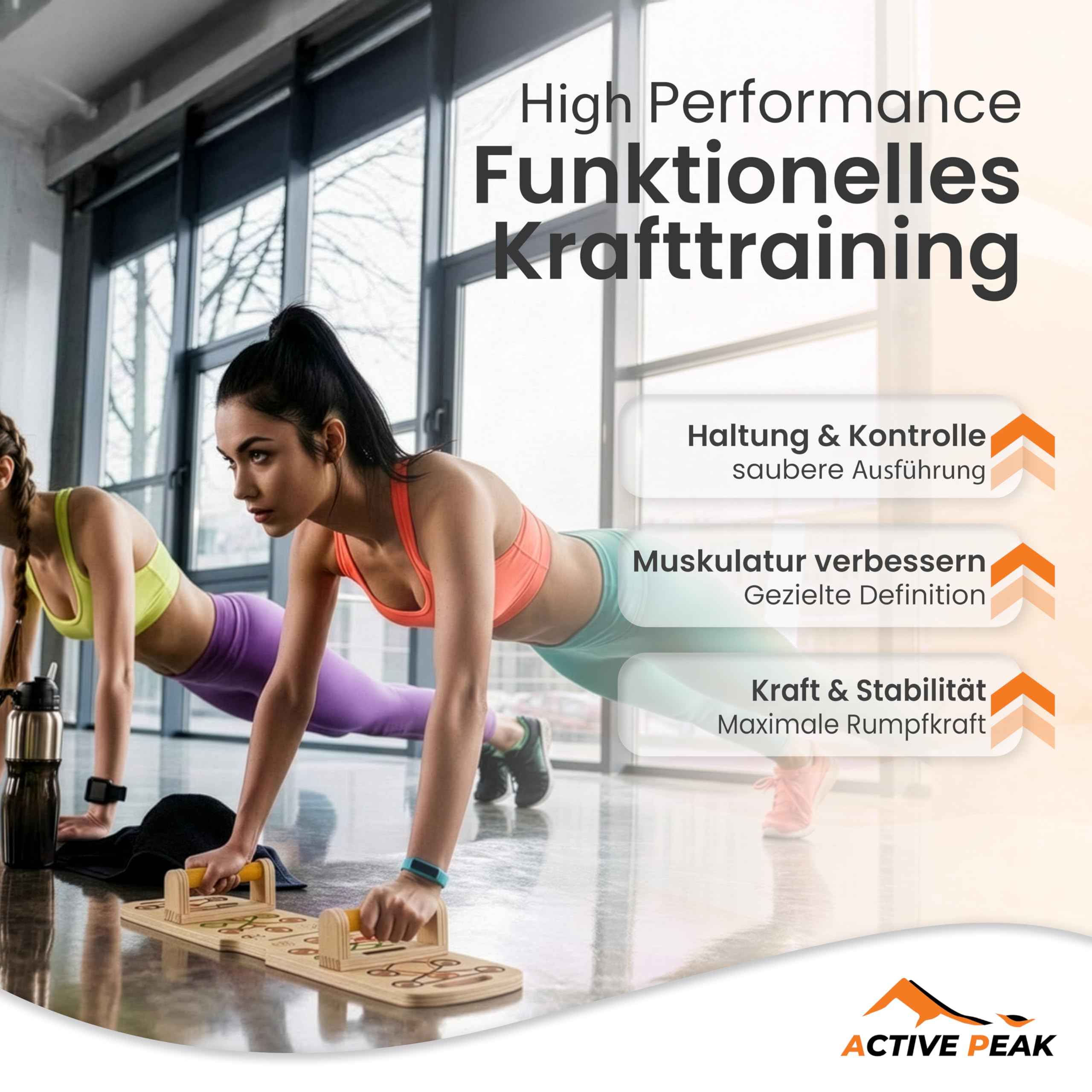 Push Up Board Holz 24-in-1 faltbares Liegestützbrett mit Griffen, Liegestützgriffe für Brust, Trizeps, Schultern & Rücken Push-Up Bar Trainingsgerät Liegestütze Brett für Zuhause Männer & Frauen