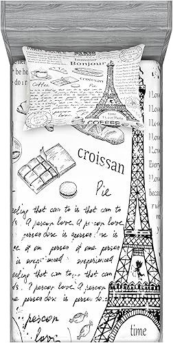 Miniatura 240 de Ambesonne - Juego de sábanas bajeras y fundas de almohada, diseño clásico botánico, plantas de jardín vintage, juego de 3 piezas con estampado