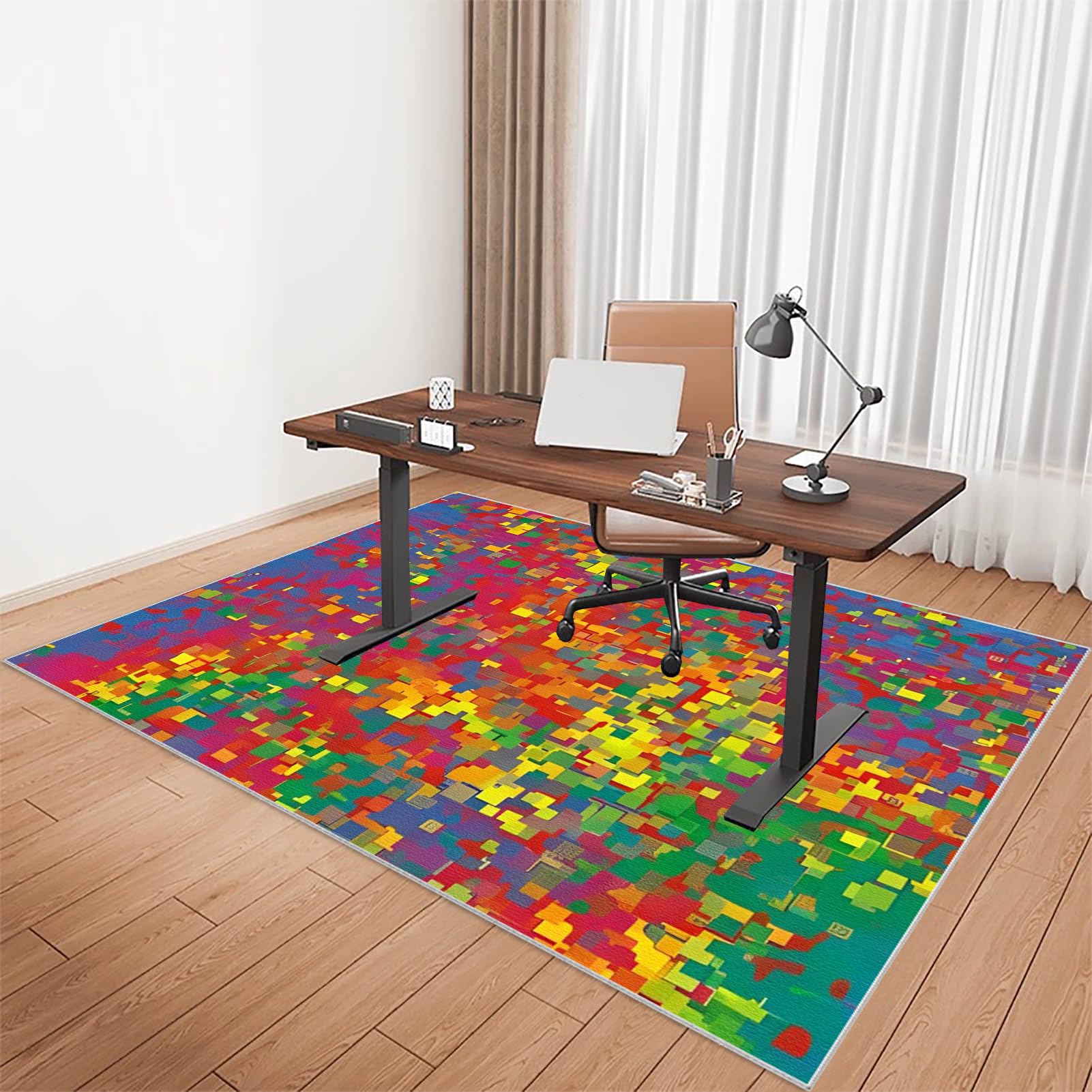 Tkuhknag Gaming Chair Mat Floor Protector for Rolling Chair Office Chair Mat for Carpets Floor Mats for Low/Medium Pile Carpets 120 x 160 cm Desks Mats Large Hardwood Floor Protector Mat — image 1