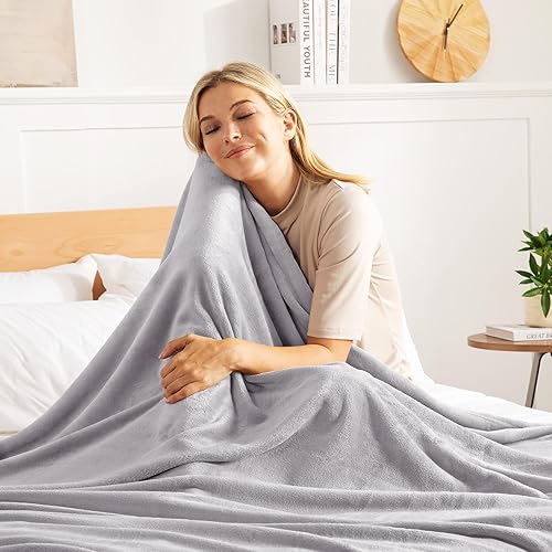 Miniatura 4 de Exclusivo Mezcla Manta de vellón para sofá, cama, súper suave y cálida, para uso en todas las estaciones, acogedora, afelpada, ligera, 60 x 80