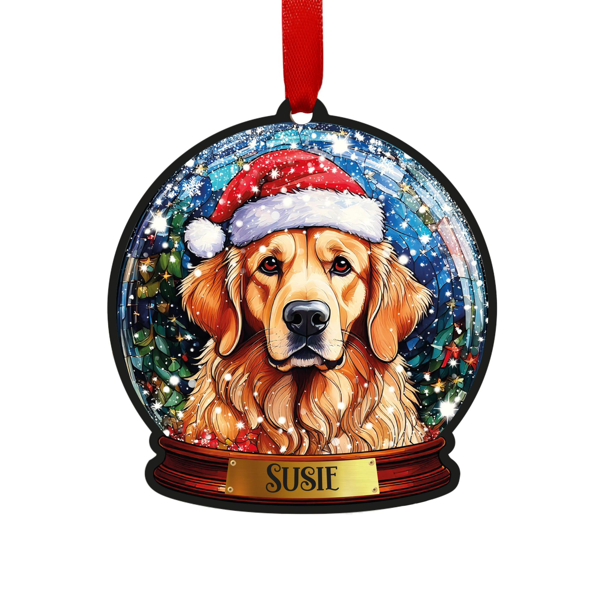 Golden Retriever Personalised Snow Globe Decoration