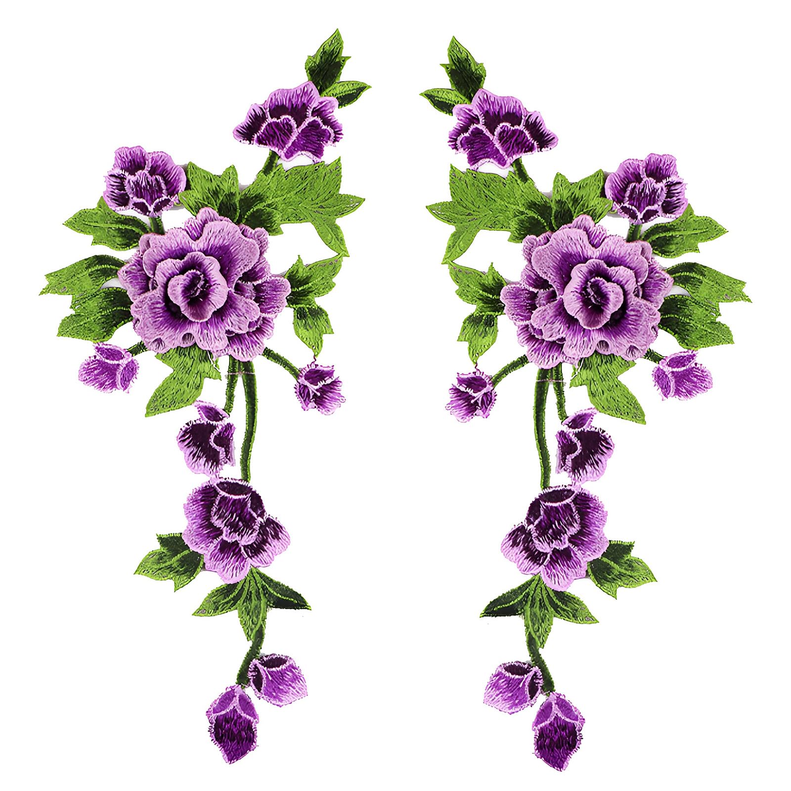 BWANGIAO Pair Of Embroidered Floral Applique Patching With Hollow Designs For Clothing And Accessories Hand Sewing