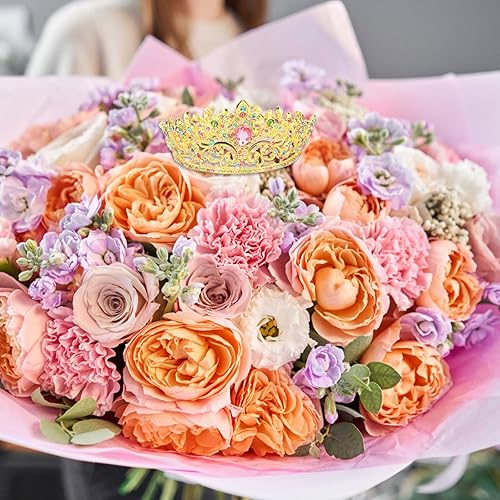 Miniatura 27 de CIEHER Tiara pequeña para decoración de pastel de cumpleaños para niñas, aleación plateado