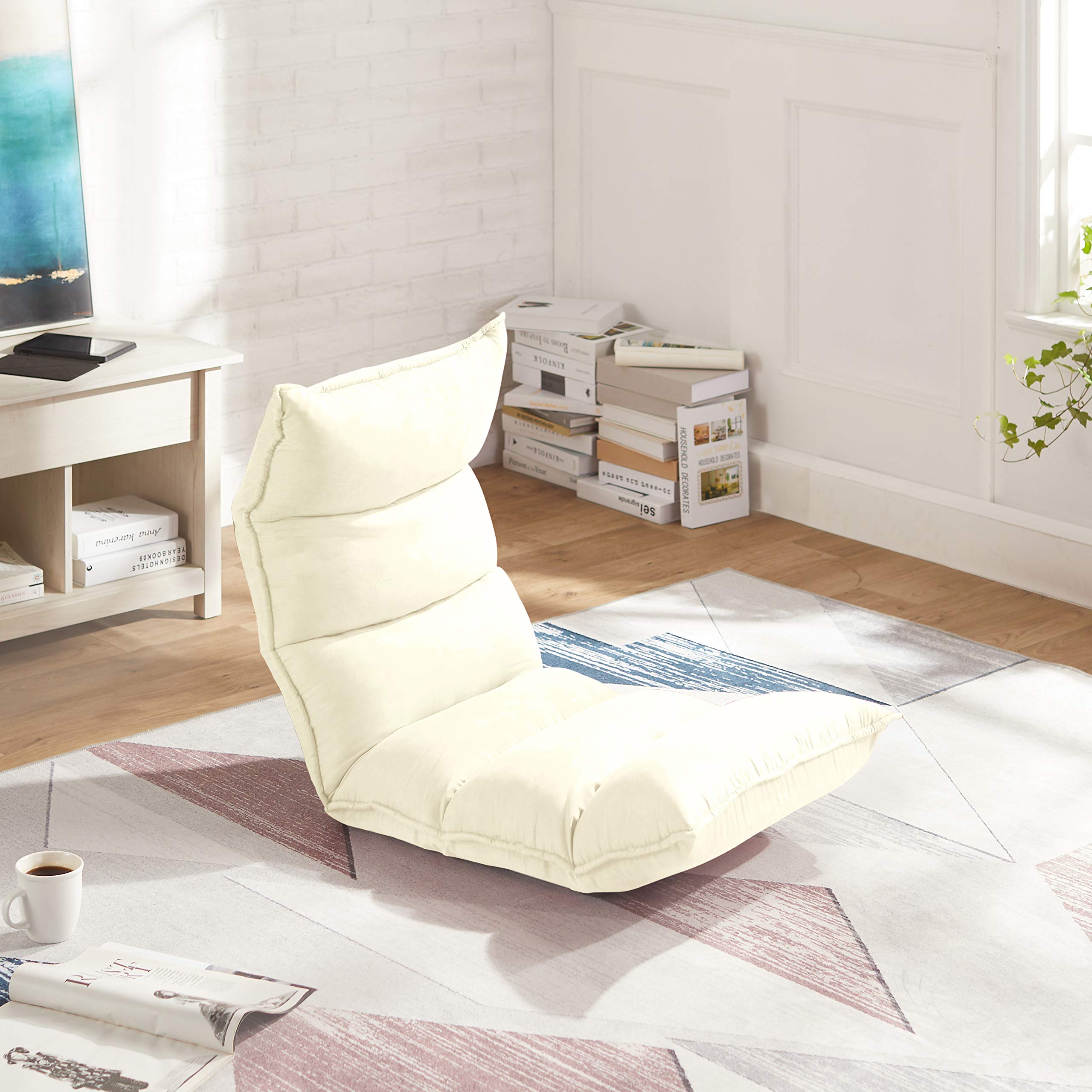 Amazon Basics Fully Adjustable 53-inch Memory Foam Floor Chair - Beige