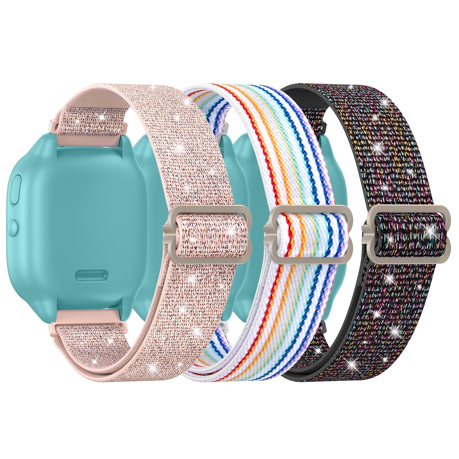 LETOID [Paquete de 3] Correa de repuesto para niños compatible con Gizmo Watch 3 2 1/Gabb Watch 3 2 1/Sync UP/Cosmo Watch, correa elástica suave transpirable de 20 mm de tamaño pequeño para niños y