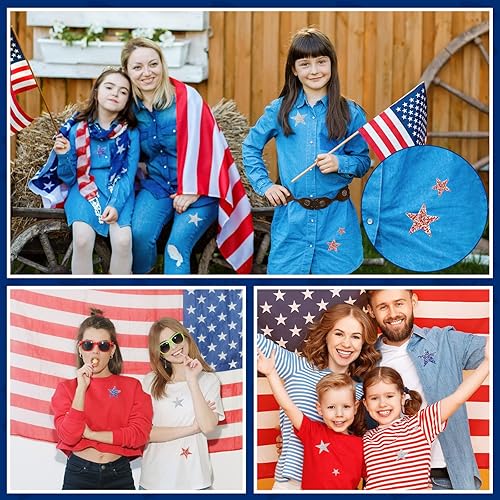 Miniatura 5 de 32 parches adhesivos para planchar en 5 tamaños, parches adhesivos con forma de estrella, parches para bricolaje para decoración de reparación de