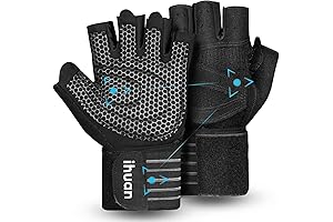 ihuan Weight Gloves For Men Workout Ventilated Gym Workout Gloves