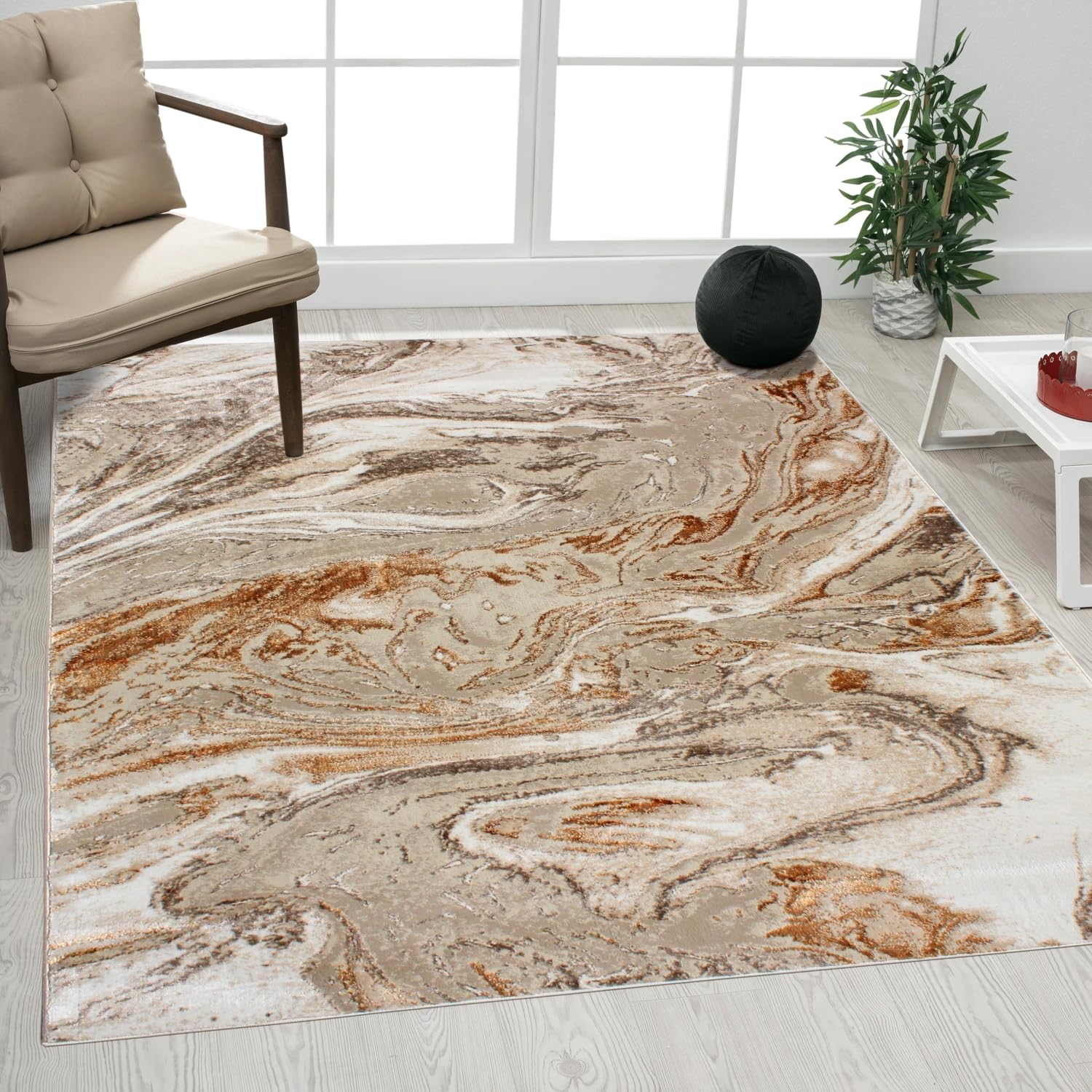 Amazon.com: HABDA Rug Marble Swirl Abstract Area Rug 5x7 | Durable