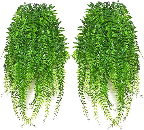 PASYOU Plantas colgantes falsas para decoración, enredaderas artificiales, guirnalda de hiedra de plástico, decoración de hojas sintéticas de