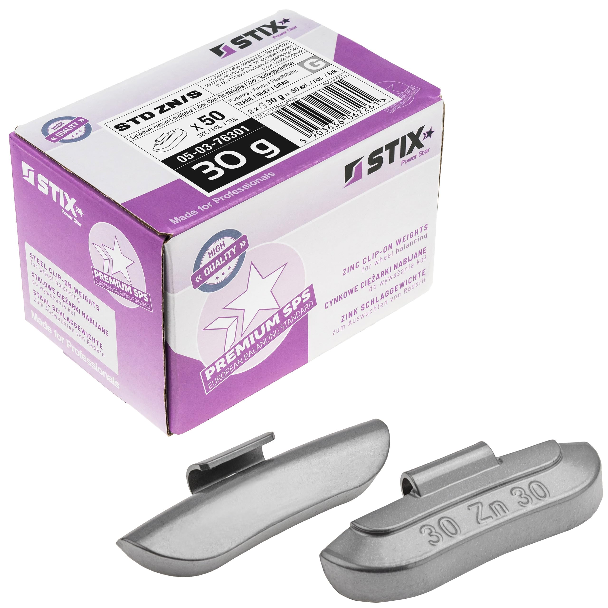 Stix Schlaggewichte Set 5-45g für Stahlfelgen - 450 STK Zink Wuchtgewichte