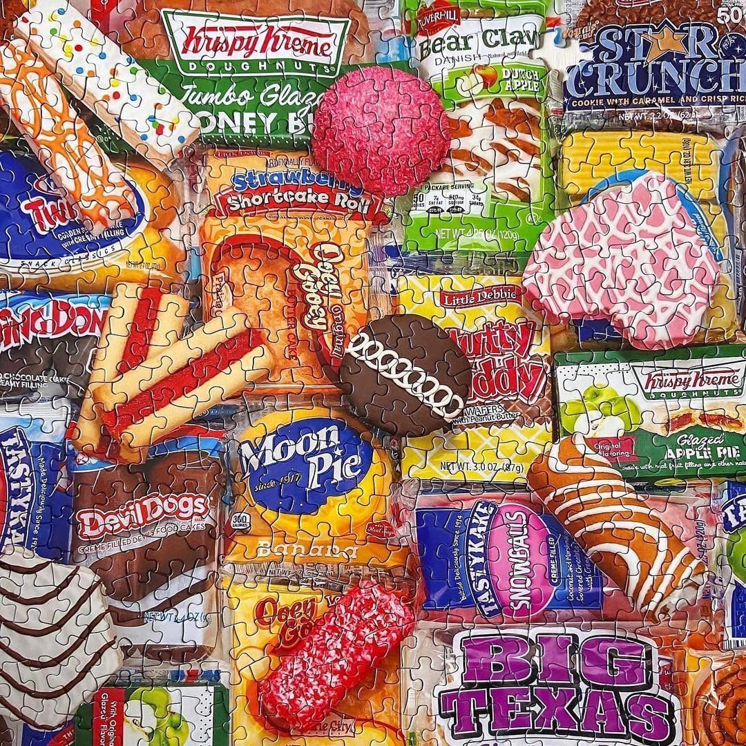 Springbok - Snack Treats - 500 Piece Jigsaw Puzzle- Nostalgic Photo of Our Favorite Snacks from Past