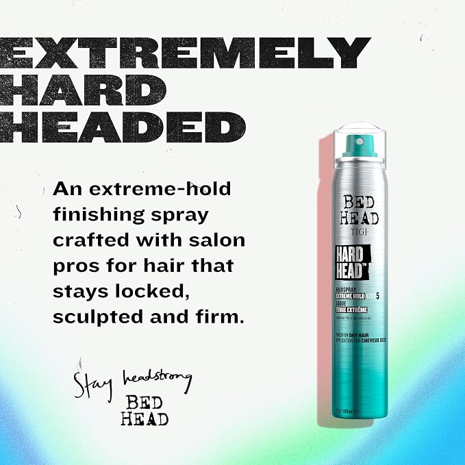 Spray de Cuidado Capilar Hard Head de TIGI, tamaño de viaje, fijación extra fuerte miniatura 3