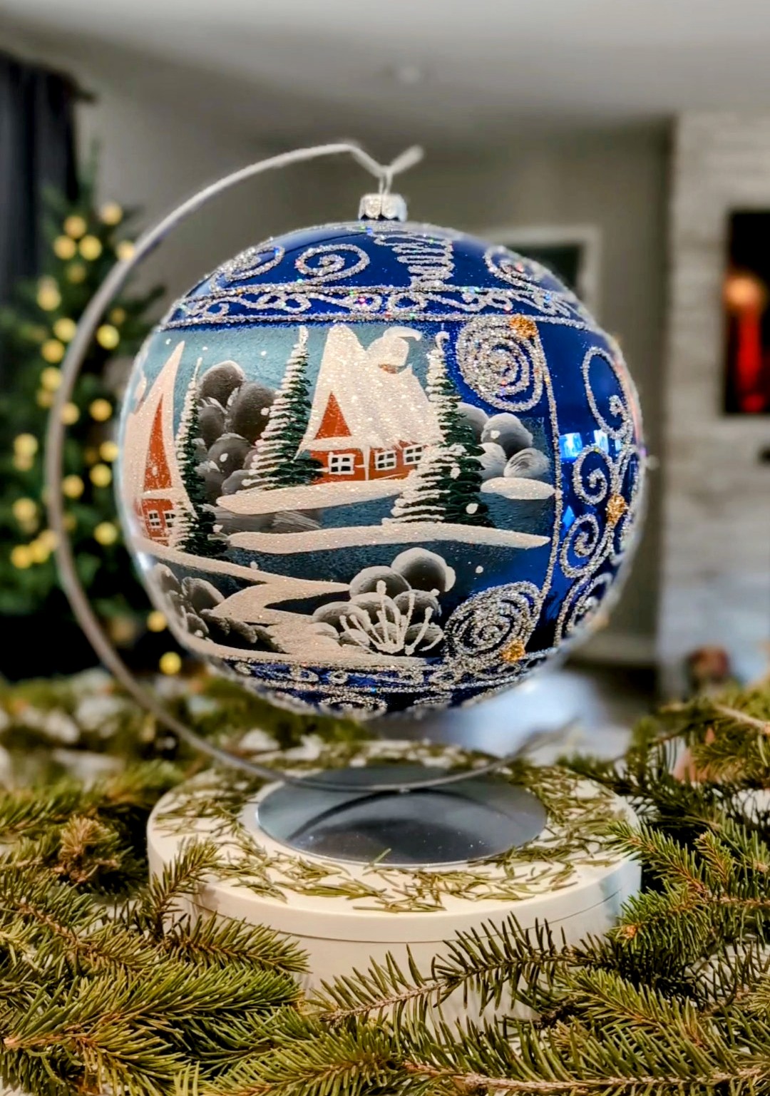 Amazon.com: Sapphire Shine Christmas Ornament with Display Stand