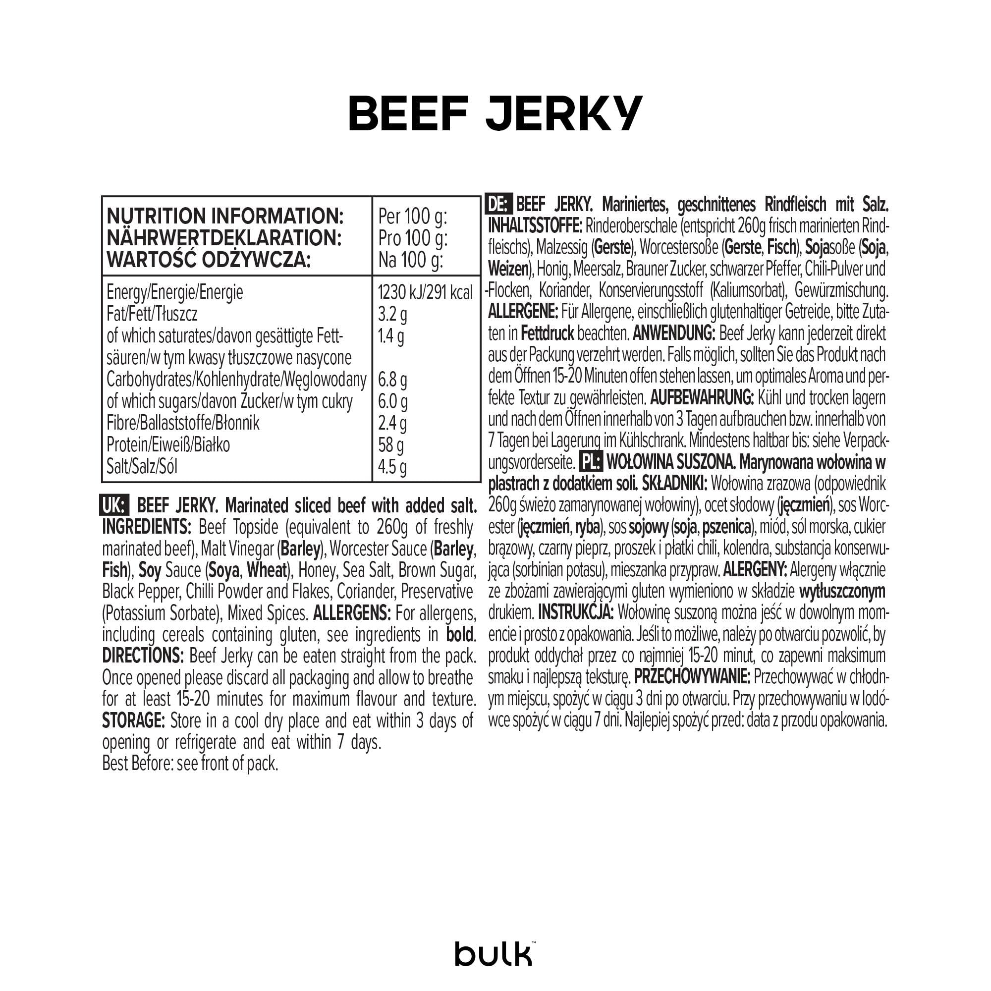 Bulk Jerky de Boeuf, Protéines, Epica, 100 g