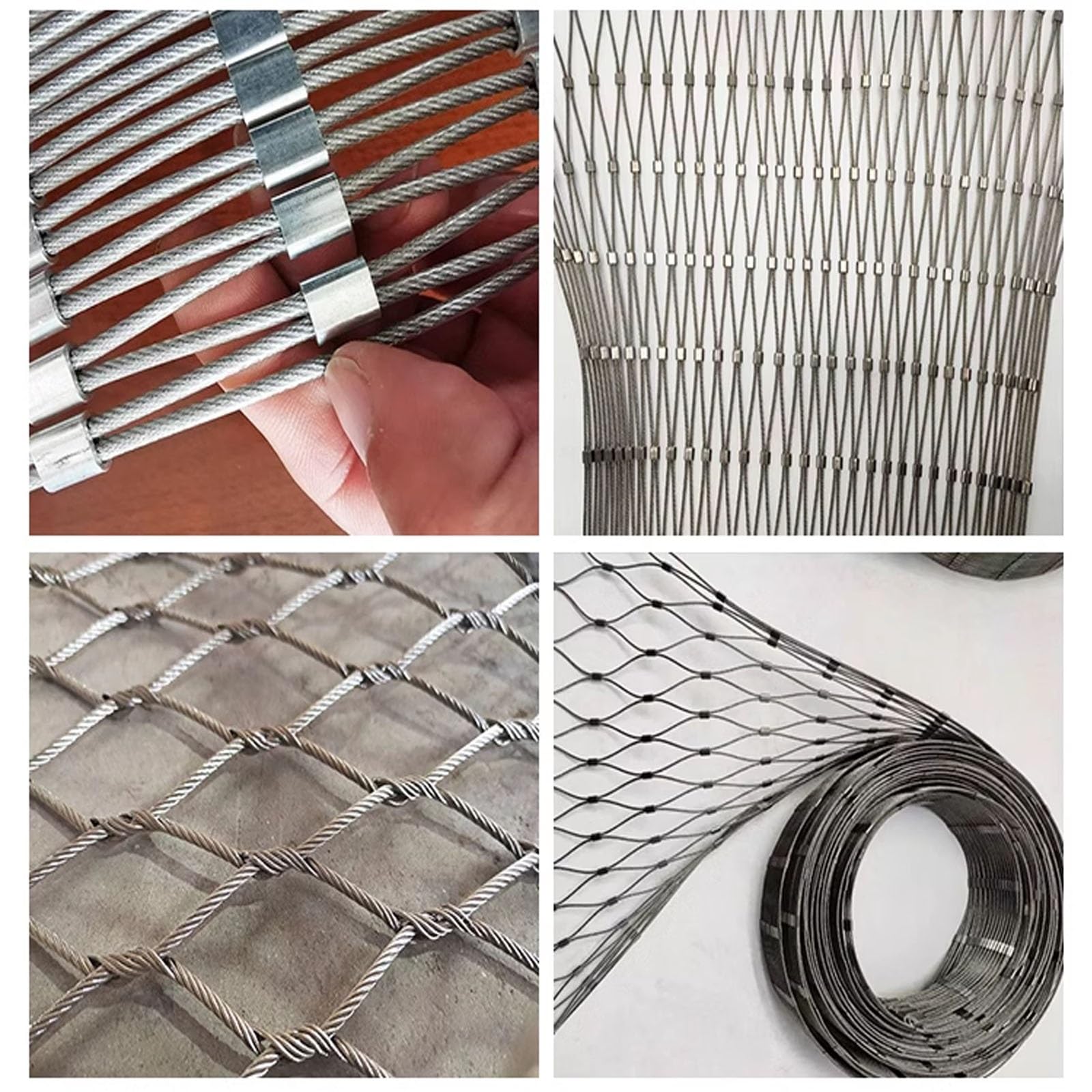 304 Malla De Cuerda De Acero Inoxidable,Acero Inoxidable Malla Cuerda No Es Fácil Romper,malla electrosoldada,malla metalica galvanizada,Red Antirrobo Y AnticaíDa(L0.7xW5m/L2.29xW16.40ft)