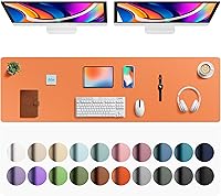 Vista 10 de Aothia Protector de escritorio de cuero, alfombrilla para ratón, alfombrilla de escritorio de oficina, secante de escritorio de cuero PU