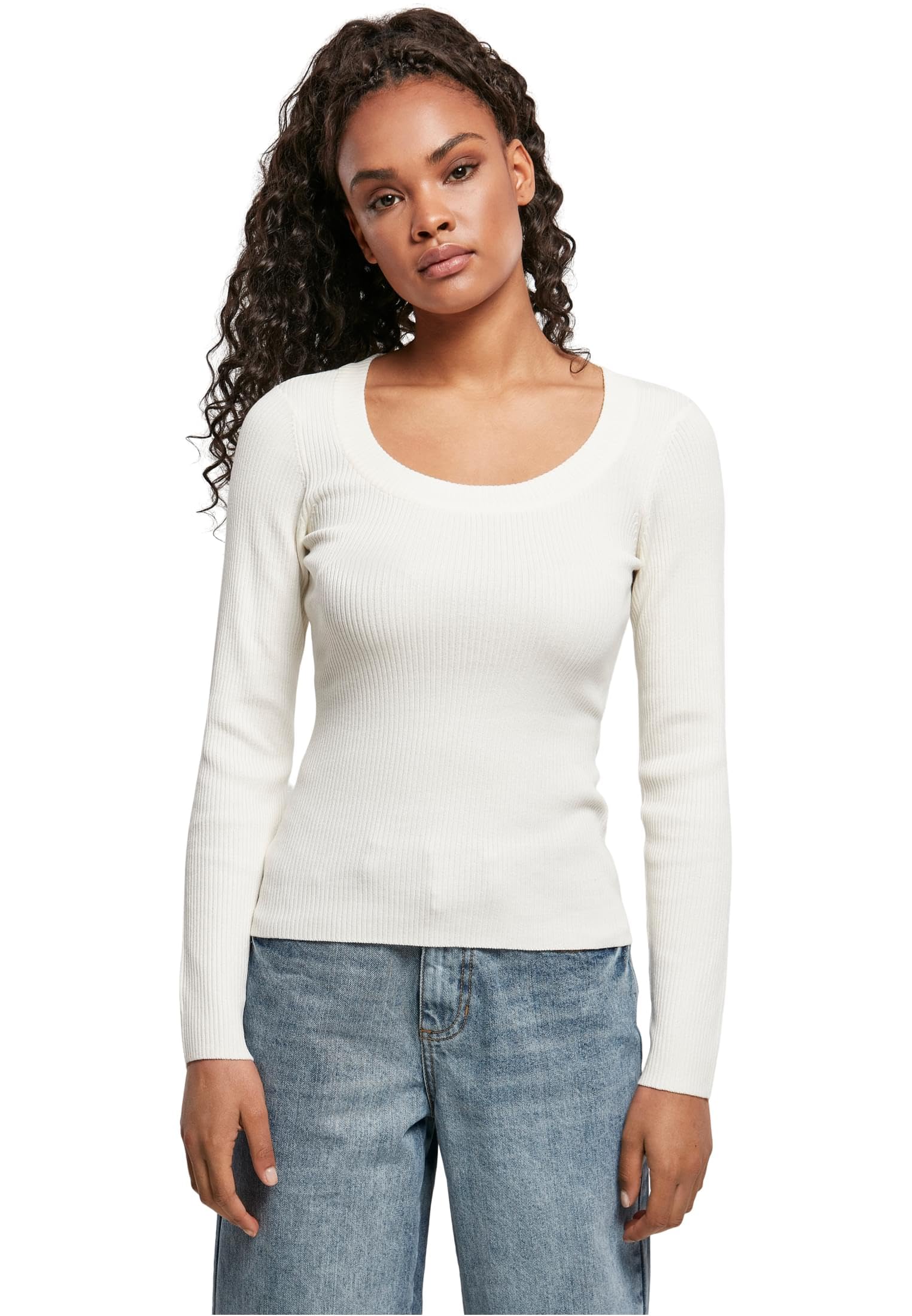 Urban Classics Women's Whitesand Wide Neckline Sweater Sweatshirt, 3XL