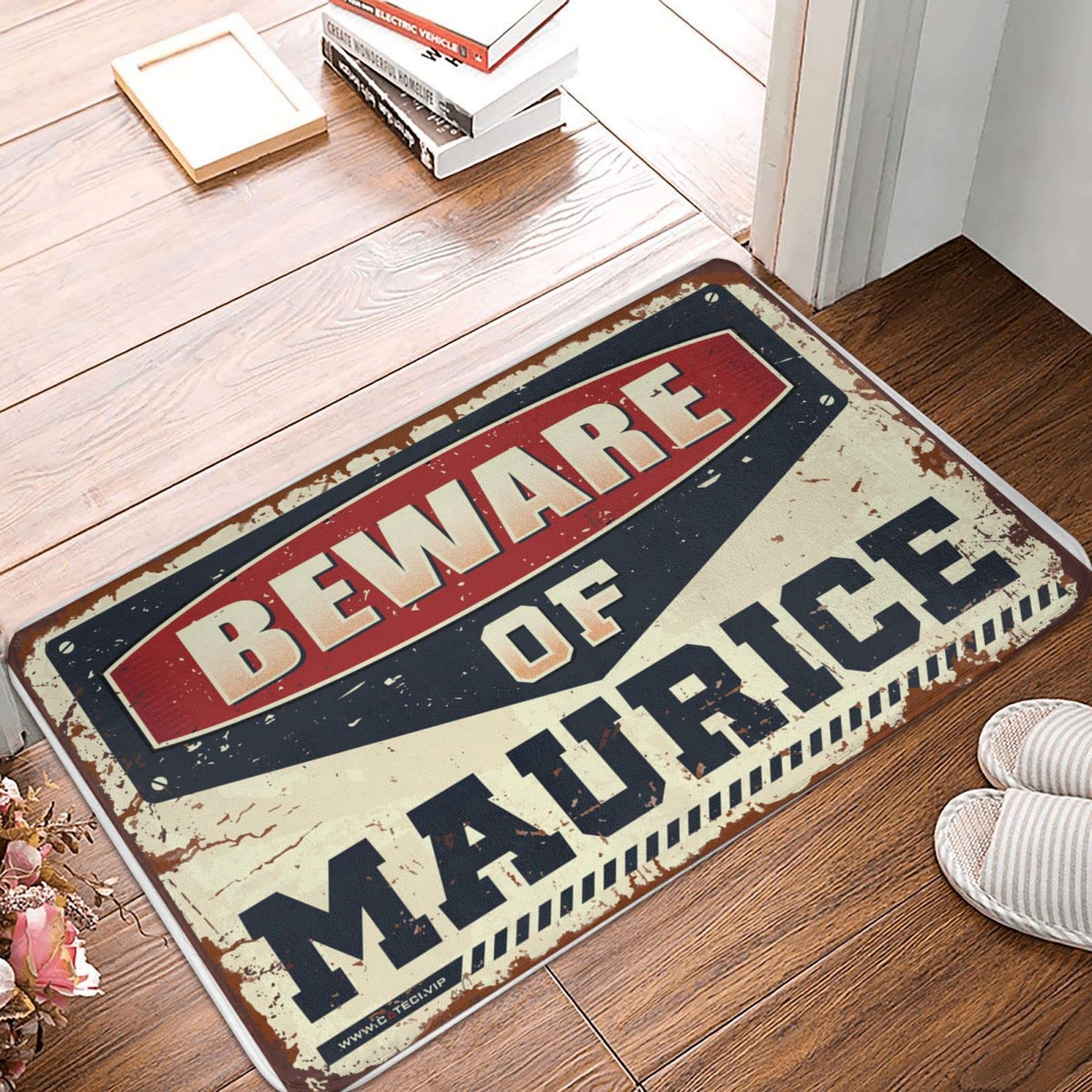 Paillasson d'automne Beware of Maurice, accessoires chambre adolescents 50x80