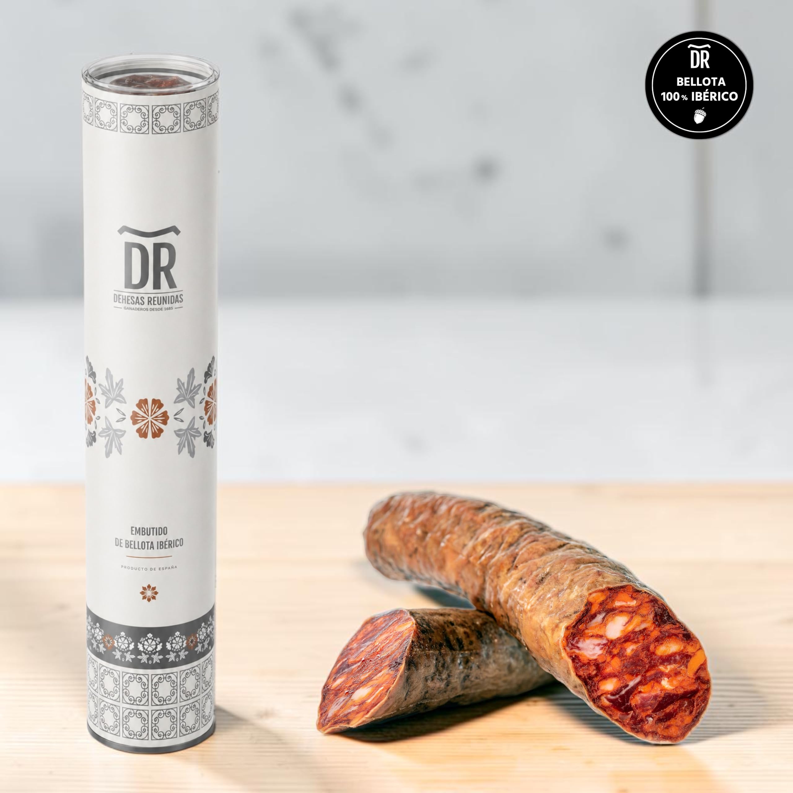 Dehesas Reunidas Saucisson ibérique de Bellota Cular, pièce entière - 100% porc ibérique, affinage artisanal
