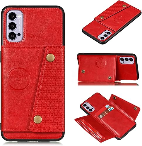 Funda para Realme 7 Pro RMX2170, con ranura para tarjeta, color rojo