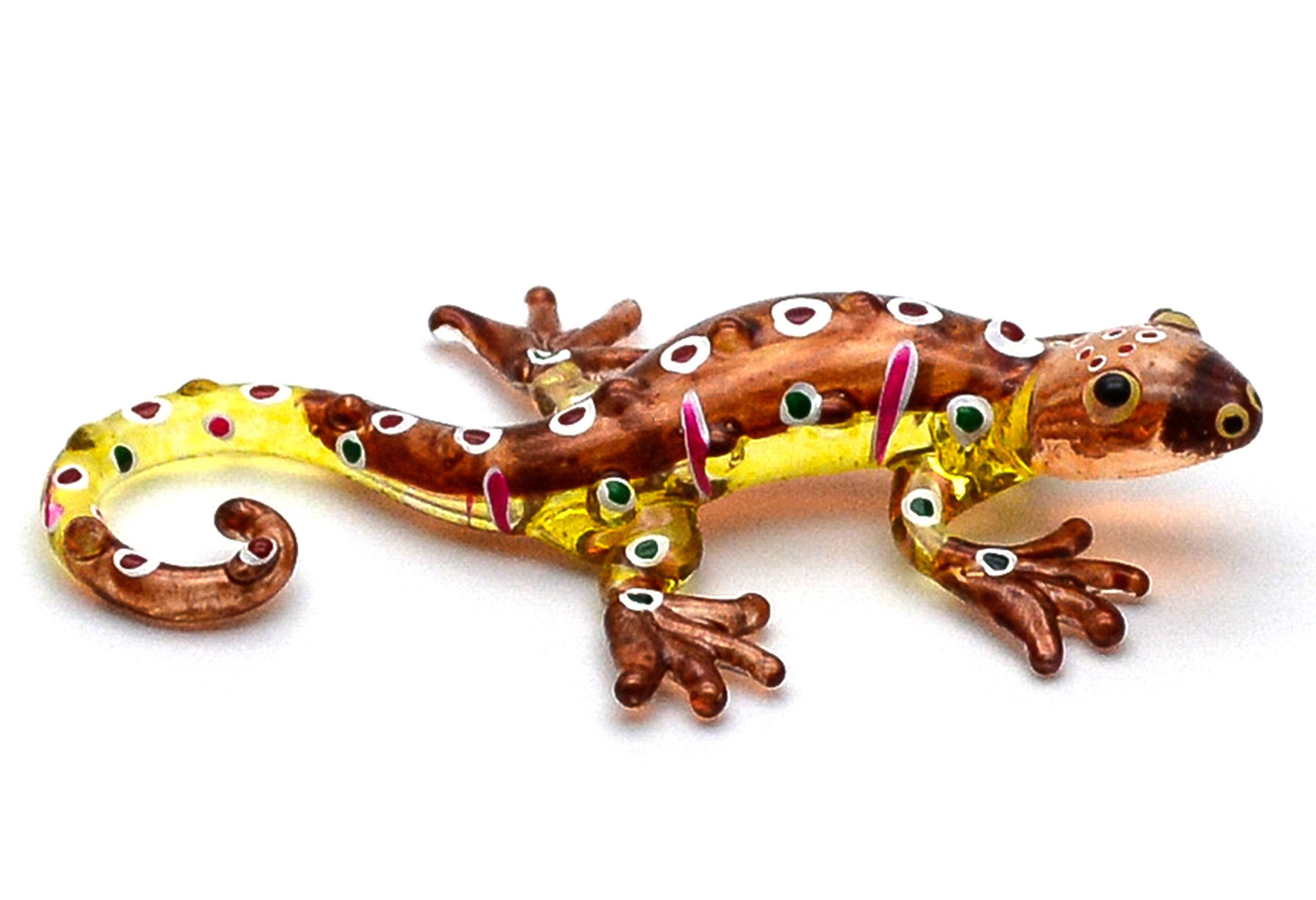 Amazon.co.jp: 動物園 クラフト 手吹きガラス 置物 ブラウン ヤモリ