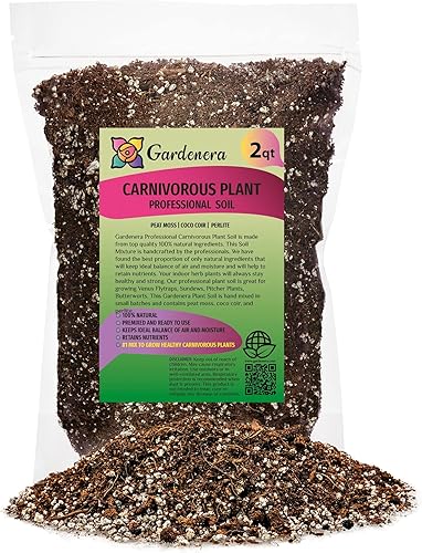 Gardenera Suelo profesional para plantas carnívoras  listo para usar para trampas Venus, rocío de sol, plantas de jarra, butterworts  Turba, fibra