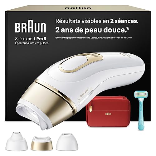 Braun Epilateur Lumiere Pulsee Silk·expert Pro 5 PL5262, Blanc et