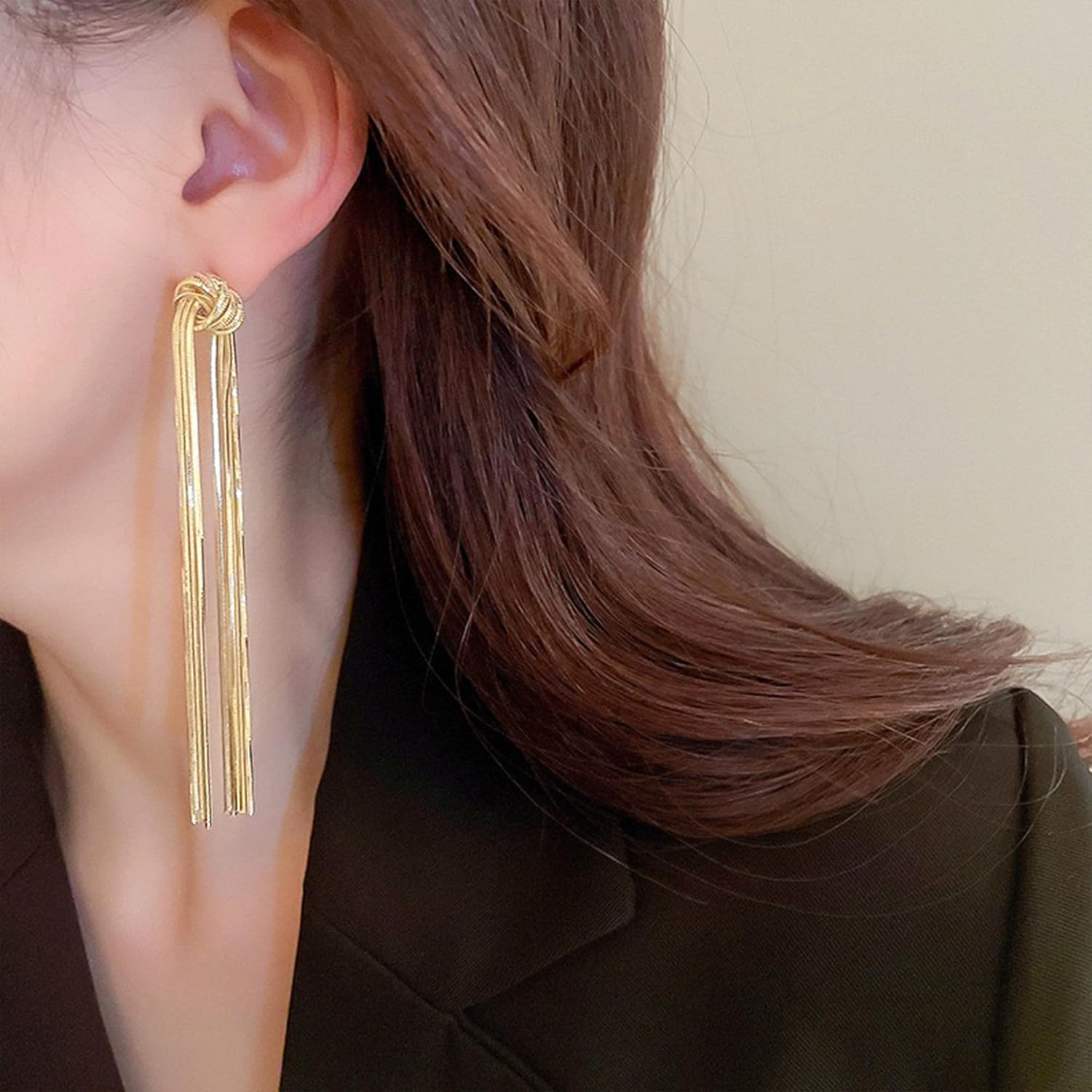 Trendy Long Tassel Earrings for Women Statement Gold Hoop Drop Earrings for Women Jewelry Gifts - Image 4