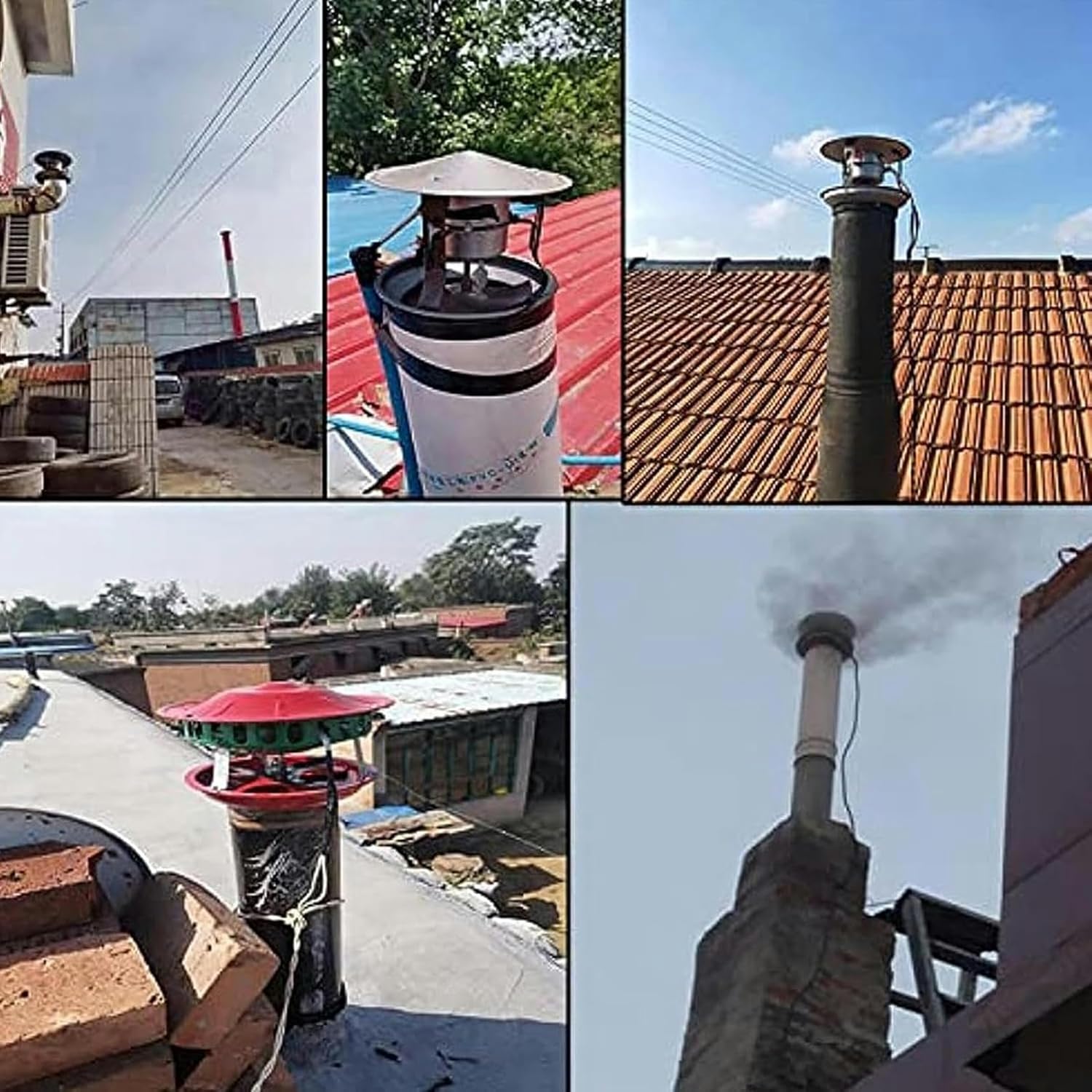 60 W Induced Shooting Fan, Fireplace, Exhaust Smoke Machine of Domestic Roof Fireplace, Induced Shooting Fan with Dust Extractor, 11cm, 9cm