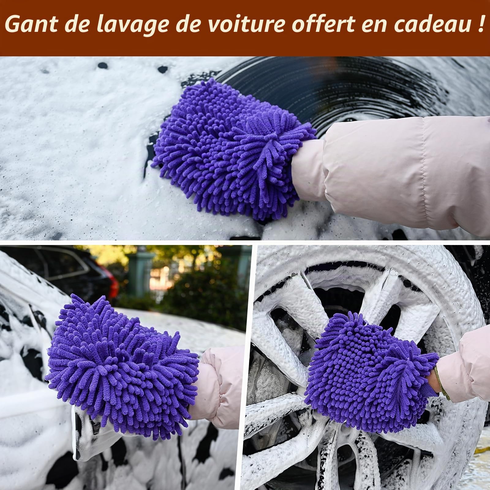 BEAR FORCE Lance à mousse pour nettoyeur haute pression compatible avec Karcher K2, K3, K4, K5, K6, K7, livrée avec buse à orifice de 1,25 mm et 1,10 mm, mousse épaisse réglable à 360°, lavage de