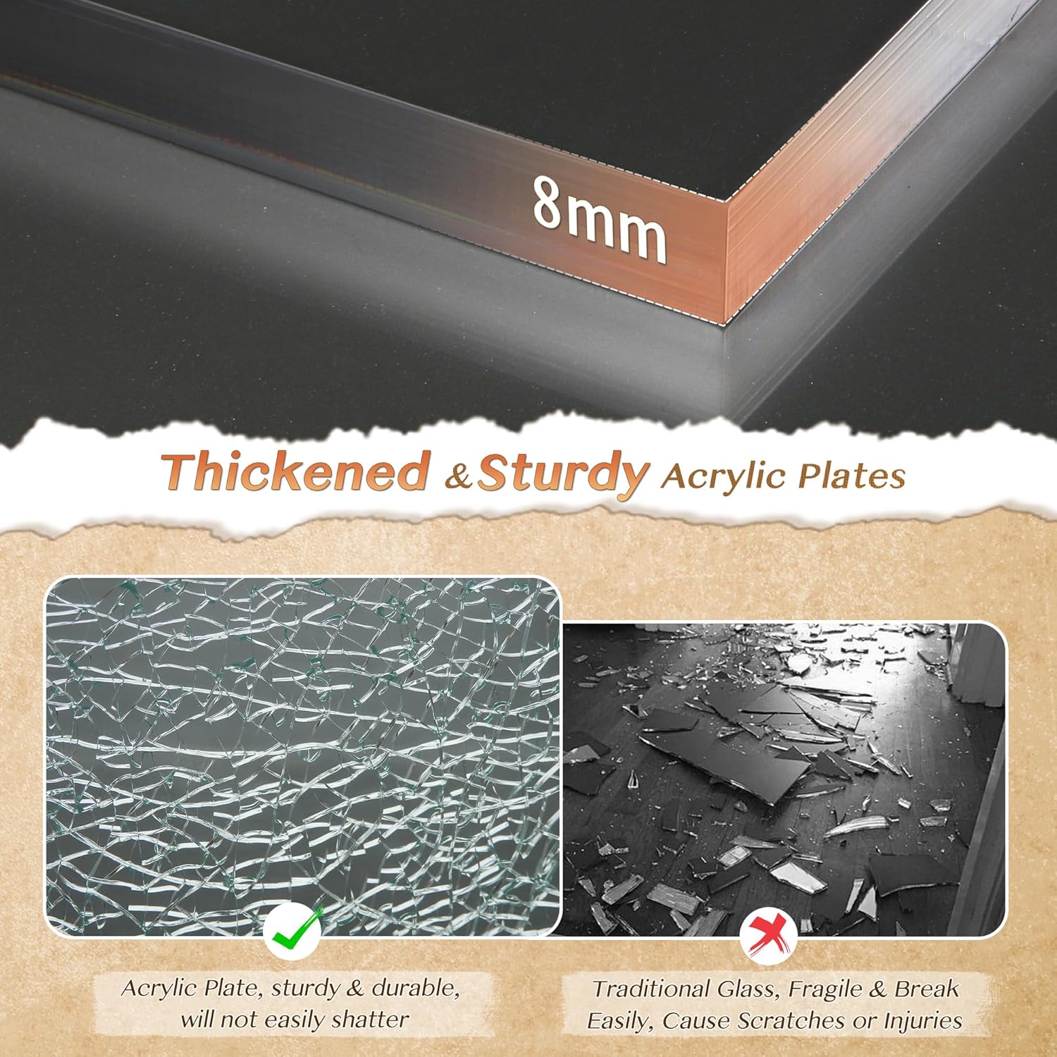 EnHomee 54" H Dresser for Bedroom with LED Lights & Power Outlets Dresser with 8 Drawers Fabric Dressers & Chests of Drawers for Bedroom, Sturdy Metal Frame, Acrylic Plates (Charcoal Black)