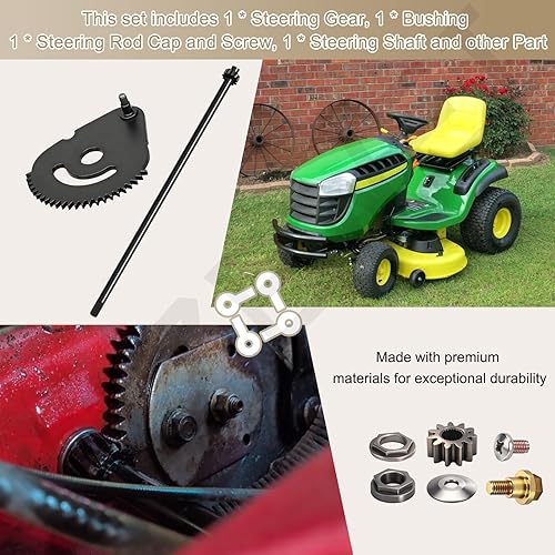 Miniatura 5 de 738-0919 Eje de dirección con buje y kit de engranajes de dirección 617-04094 para cortacésped MTDTroy-BiltCraftsman, contiene 948-0389 731-1309