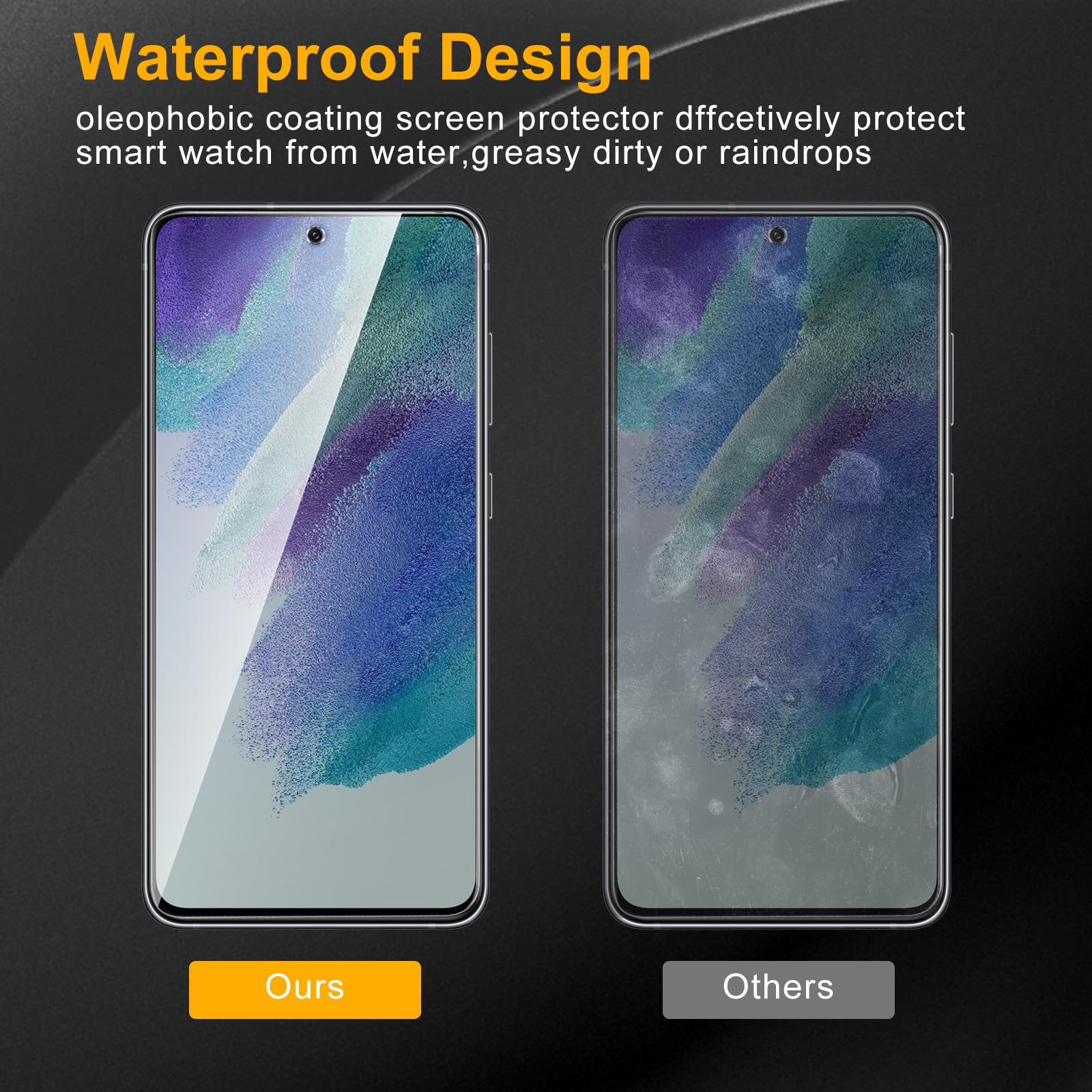 Paquete de 2 protectores de pantalla de privacidad para Samsung Galaxy S21 FE con 2 protectores de lente de cámara, película de vidrio templado antiespía, dureza 9H, protector negro,