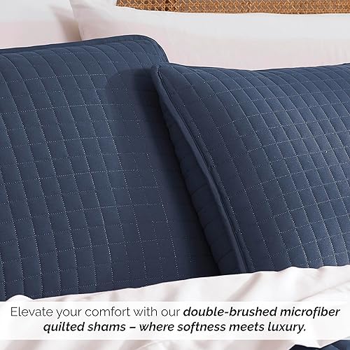 Vista 32 de Fundas Southshore Fine Linens Vilano Springs, para almohada, acolchadas, Microfibra, Pizarra, 20" x 36" 01 - Blanco brillante