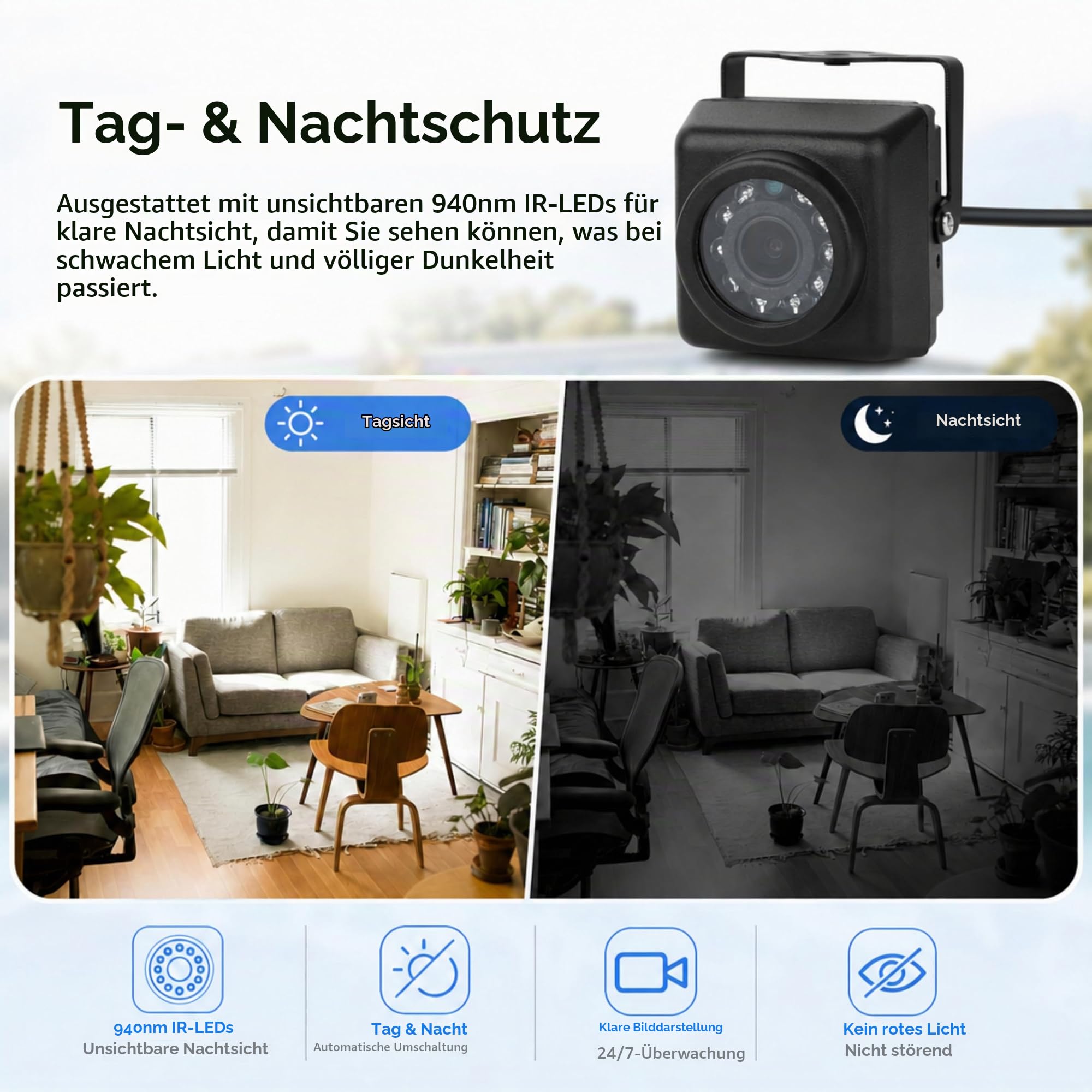 5MP Mini POE IP Kamera, Outdoor IP65 Wasserdicht, Ultra HD 2880 x 1620, IR Nachtsicht, 3.6mm Objektiv 75°FOV, Bewegungserkennung, APP/NVR/PC Connect (I704-3-P-TS Metall)