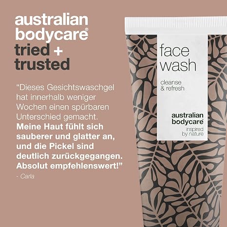 Australian Bodycare Face Wash 200 ml Anti Pimple Face Wash Gel for Men & Women Face Cleansing with Natural Tea Tree Oil for Blemished Skin Also for Daily Care for Acne