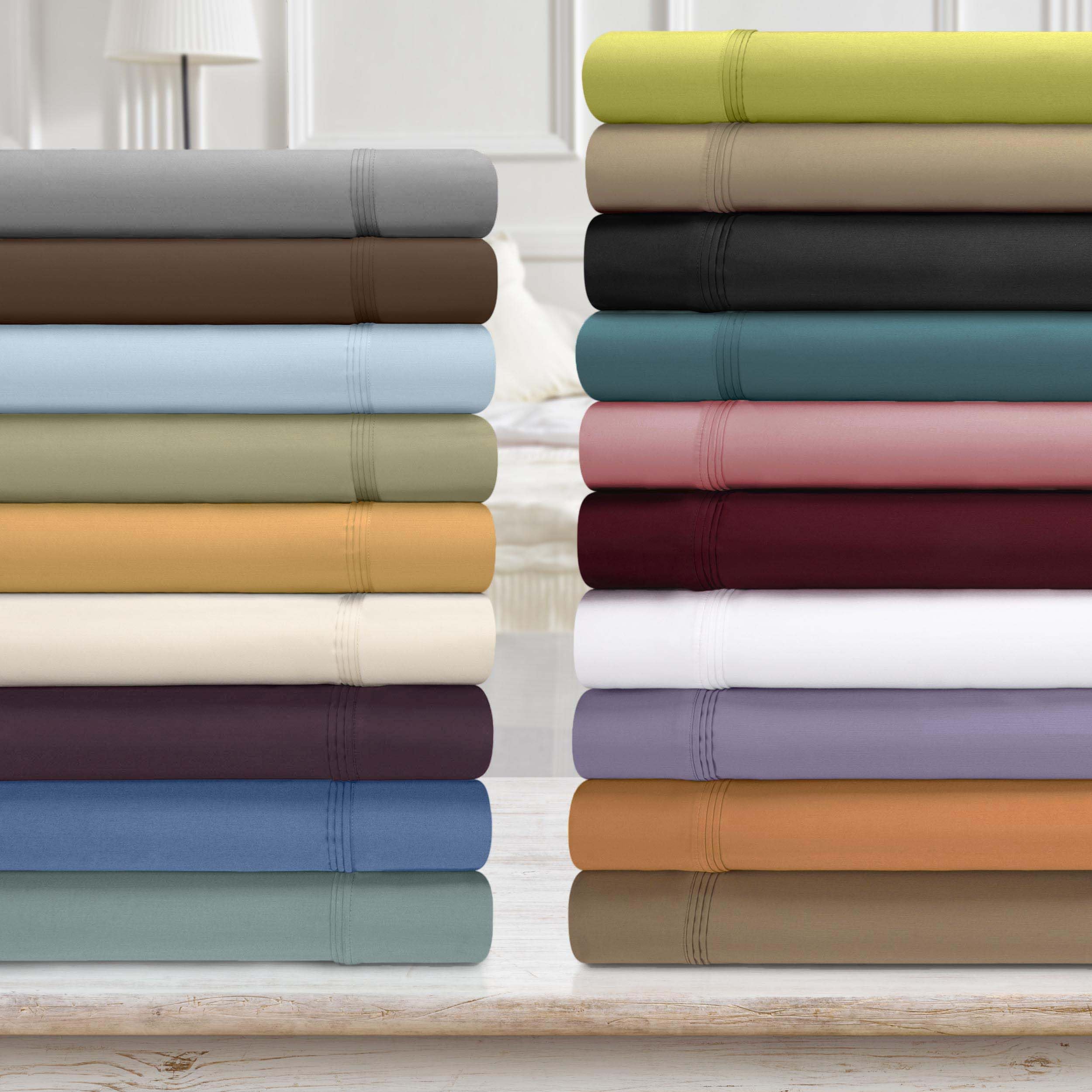 Superior Set di 2 federe in 100% cotone egiziano a 650 fili, federa moderna in tinta unita, ultra morbida, elementi essenziali per la biancheria da letto, accenti per il letto, dimensioni standard