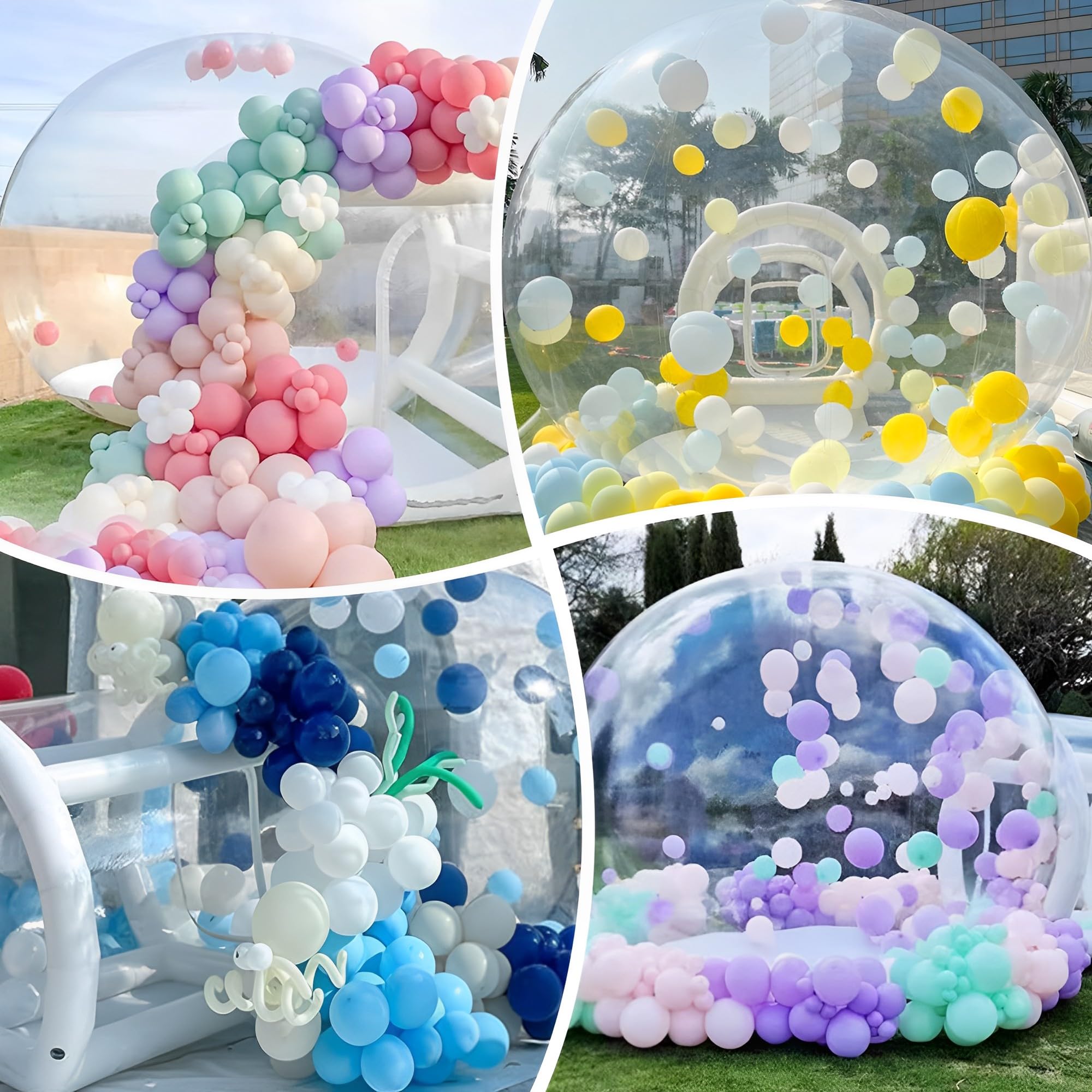 Nadmuchiwany domek z bąbelkami PVC dmuchany zamek zewnętrzny nadmuchiwany namiot z dmuchawami i pompką na imprezy w pomieszczeniach w ogrodzie weselnym lub parku, 300 cm