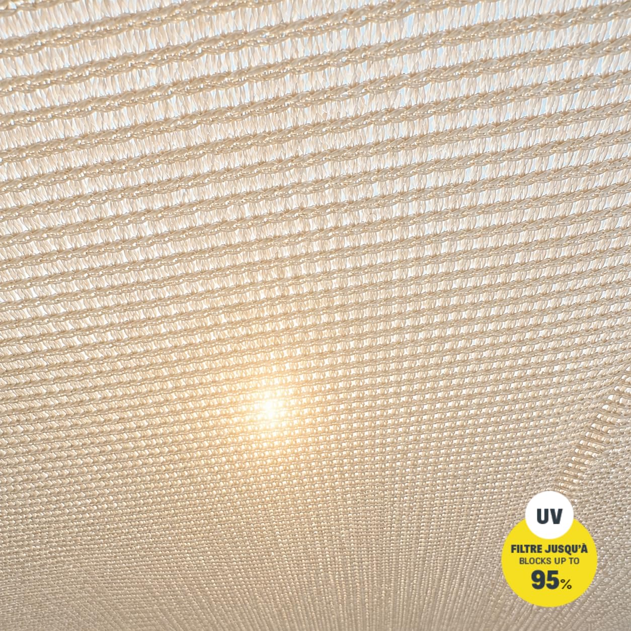 GARD & ROCK - Tenda ombreggiante AUSTRAL' HDPE 220g/m2 microforato, Mi proteggo dal Sole Mentre arredo Il Mio Giardino! (Avorio, Triangolo 3.6x3.6x3.6m)