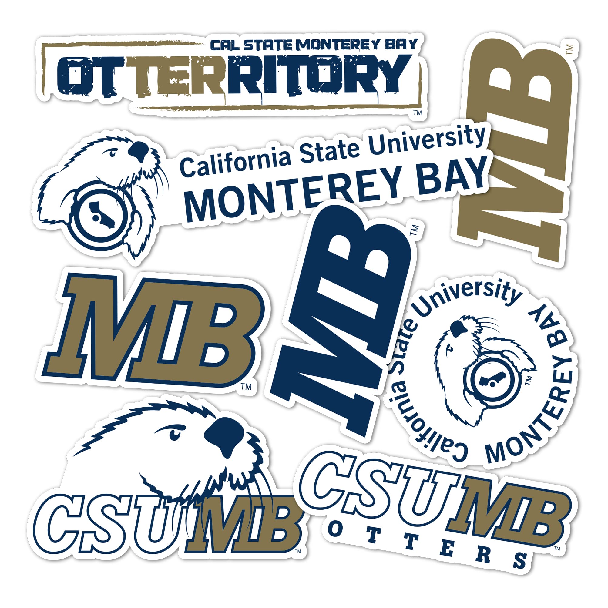 Desert Cactus Cal State Monterey Bay Sticker University California Otters MB Vinyl Decals Laptop Water Bottle Car Scrapbook Sheet T2 (Type 2)