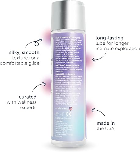 Miniatura 2 de plusOne Hybrid Glide - Lubricante personal, silicona y lubricante a base de agua, pH equilibrado, antiadherente, seguro para condones y juguetes, 4