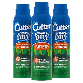 Cutter Backwoods Dry Mosquito and Insect Repellent 4 Ounces, Aerosol Bug Spray with 25% DEET, 3 Pack - Amazon product rated Grade A