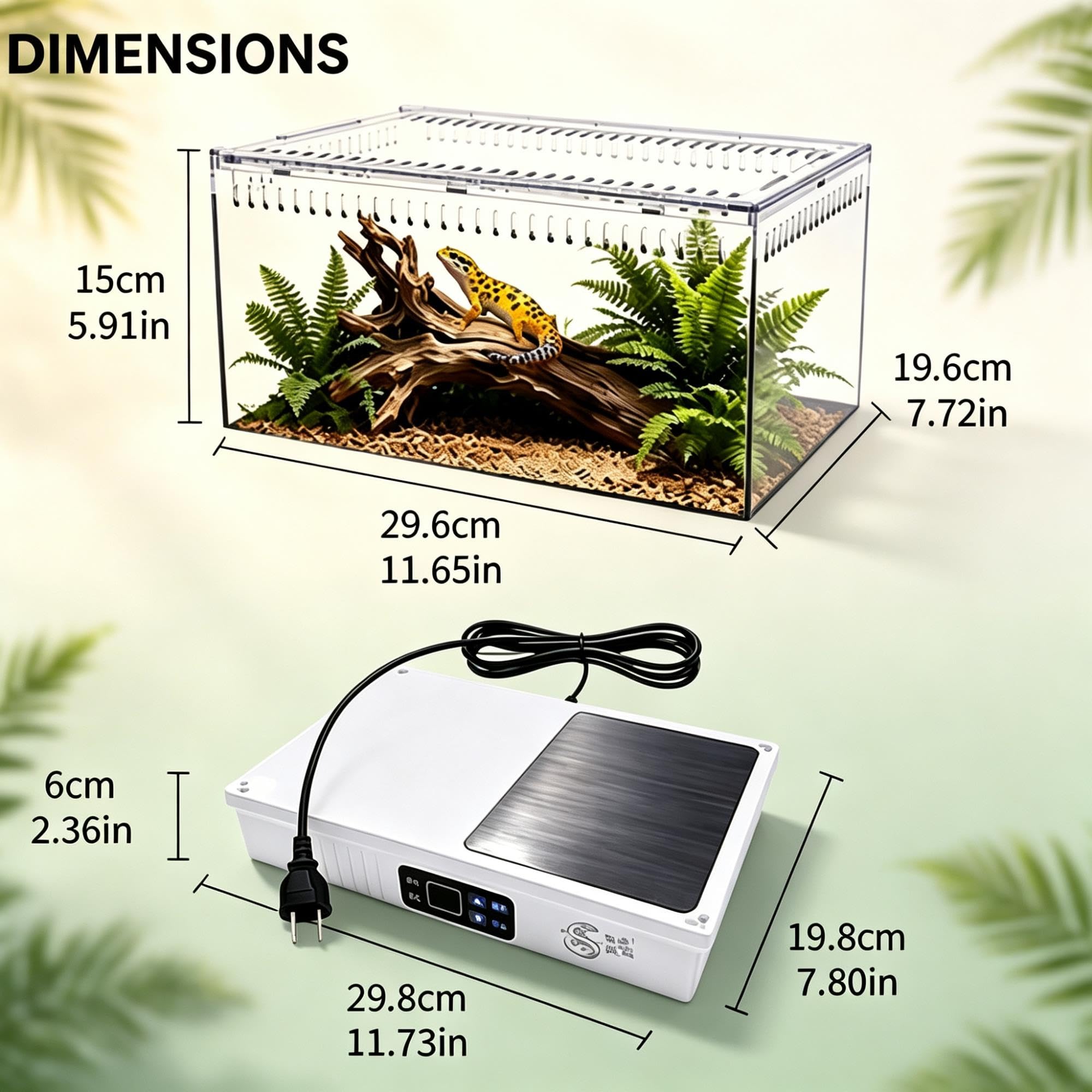 Podgrzewane Terrarium dla Gadów, Cyfrowa Kontrola Temperatury