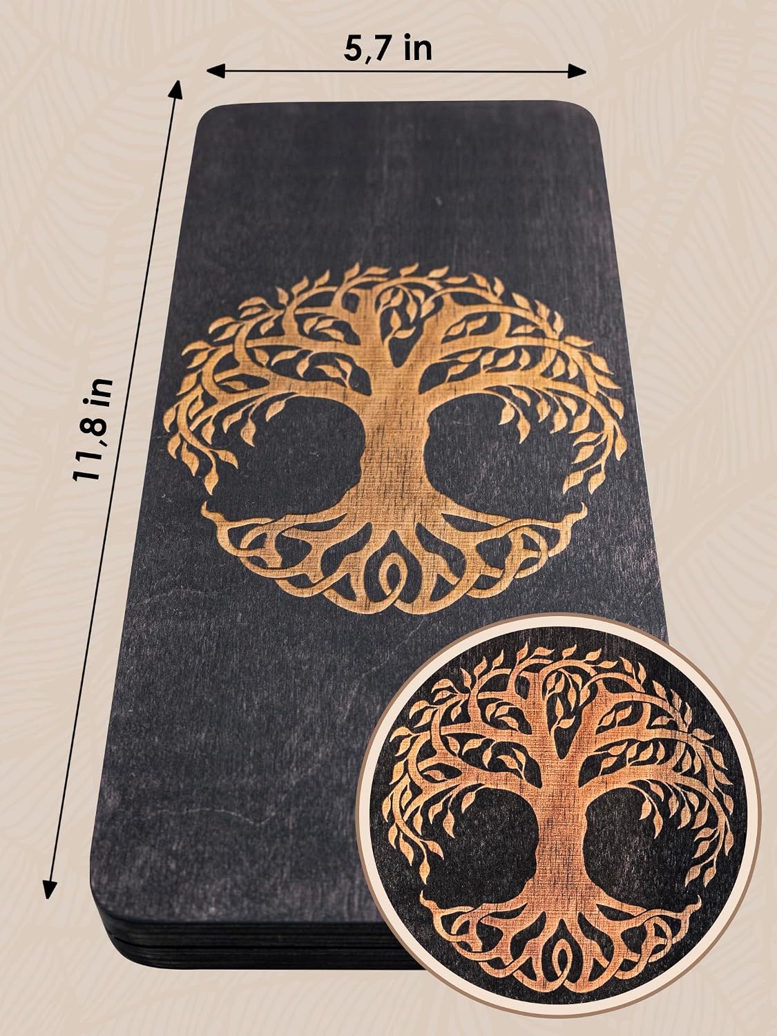 Sadhu Board for Yoga Beginners, Wooden Yoga Board for Acupressure and Meditation with Nails for Deep Tissue Massage, Acupuncture Massage, Nail Distance 0.31 in (8 mm)
