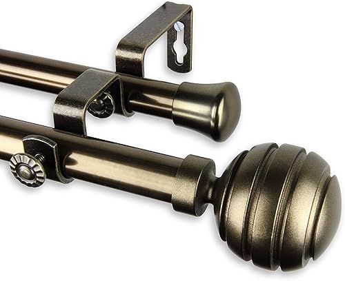 Rod Desyne Poise - Barra de cortina doble, 28-48 pulgadas, latón antiguo