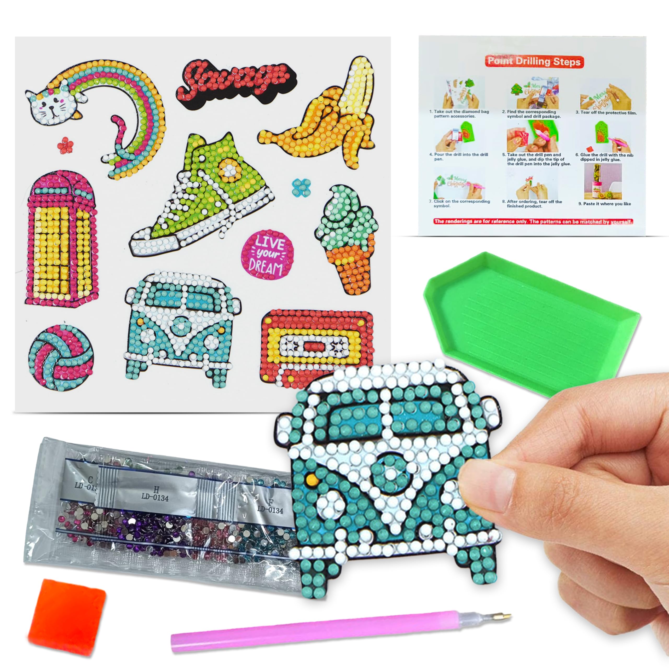 LitVibes DIY Diamond Painting 5D Stickers,Mosaic Diamond Stickers Art and Craft kit for Kids & Children - (Savage Designs)