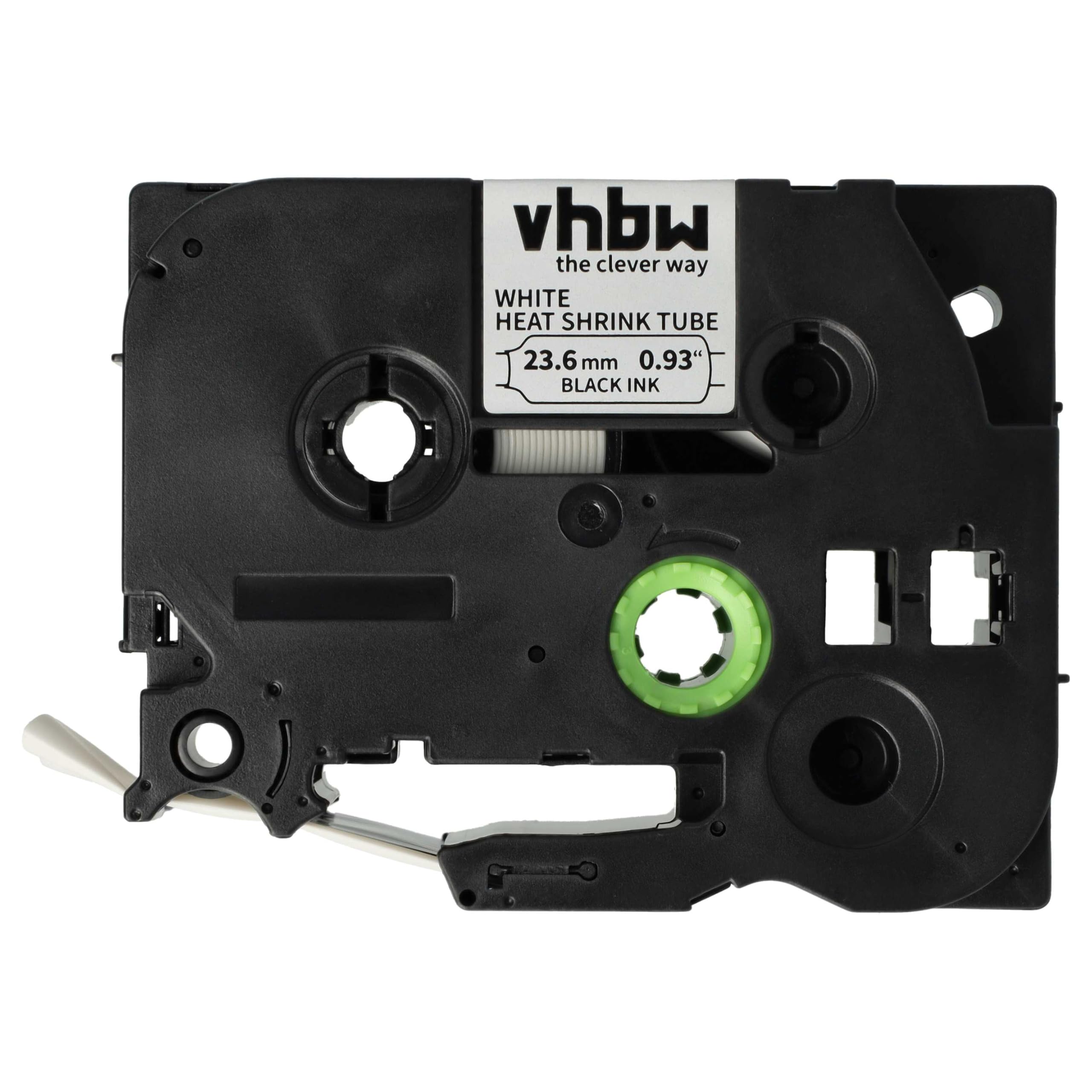 vhbw 5x taśmy kompatybilne z Brother P-Touch PT-9800PCN drukarka etykiet 1,5 m x 23,6 mm Czarny na białym, kaseta z tuleją termokurczliwą