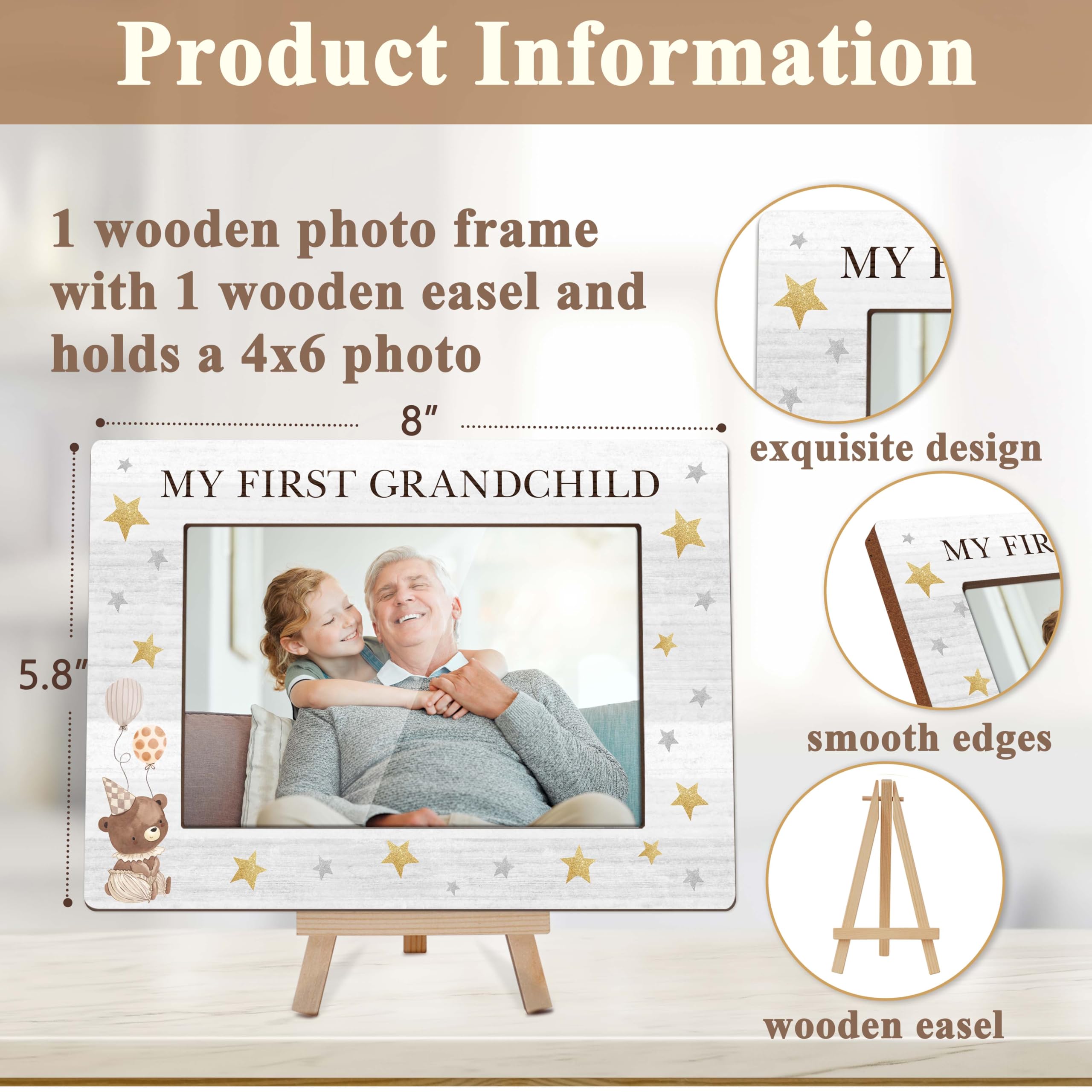 Amazon.co.jp: patcate 父の母の日の写真フレーム、素朴な祖父母フォト
