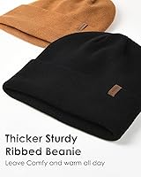 Vista 2 de FURTALK Gorro para hombre y mujer, con puños, grueso, unisex, gorro de invierno